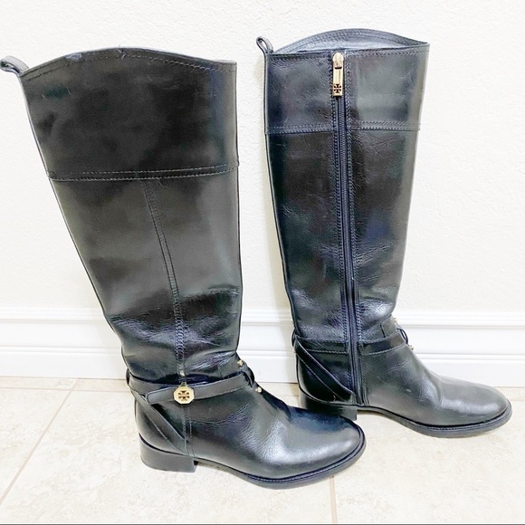 Tory Burch Brita black leather riding boots size 5.5 - Picture 11 of 11